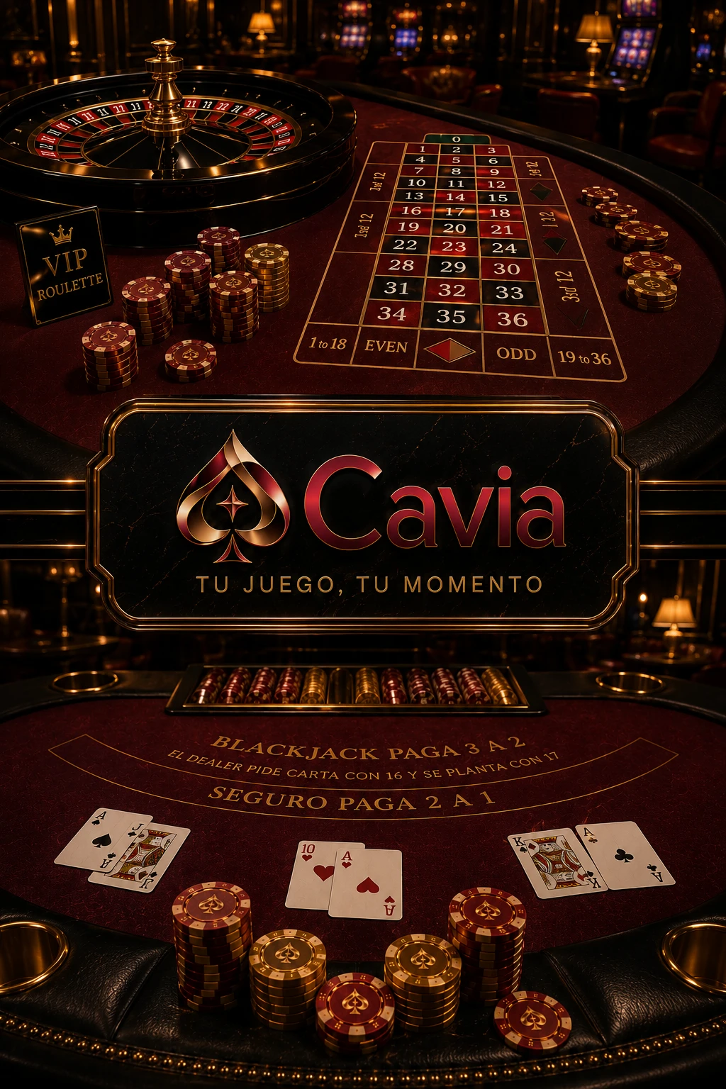 Ruleta y blackjack en mesa